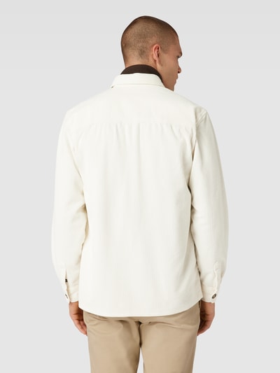 Fynch-Hatton Overshirt aus Cord mit Umlegekragen Offwhite 5