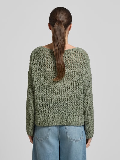 Marc O'Polo Relaxed Fit Pullover aus Baumwoll-Mix Hellgruen 5