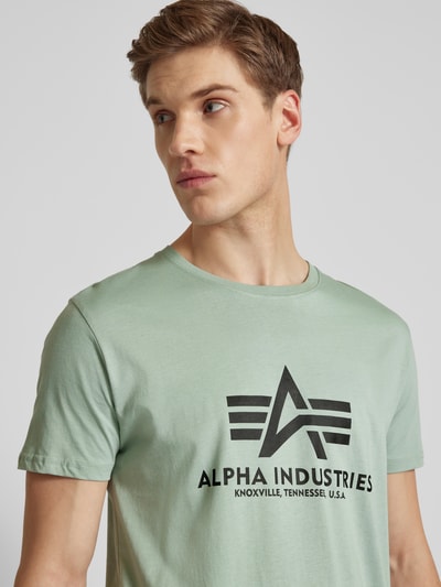 Alpha Industries T-shirt z czystej bawełny Limonkowy 3