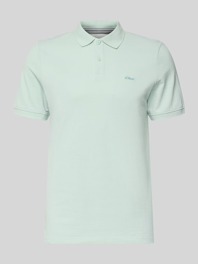 Produktfoto, Regular Fit Poloshirt aus reiner Baumwolle von s.Oliver RED LABEL in Unifarbe, Polokragen, kurzarm, Piqué-Struktur, Label Stitching