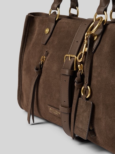Marc O'Polo Torba shopper z naturalnej skóry bydlęcej model 'SHOPPER M SUEDE' Średniobrązowy 3