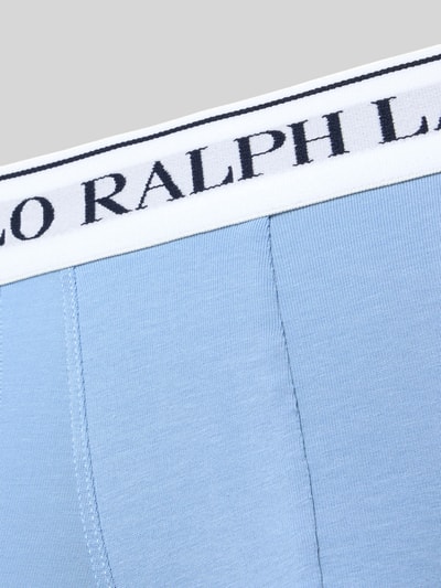 Produktfoto, jasnoniebieski materiał o gładkiej fakturze, elastyczny biały pas z logo Polo Ralph Lauren, Trunks aus Baumwoll-Mix im 3er-Pack von Polo Ralph Lauren Underwear