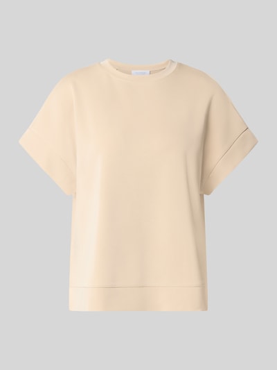Produktfoto, T-Shirt mit elastischen Abschlüssen von Rich & Royal in Beige, Modal-Mix mit Stretch-Anteil, Relaxed Fit, Rundhalsausschnitt
