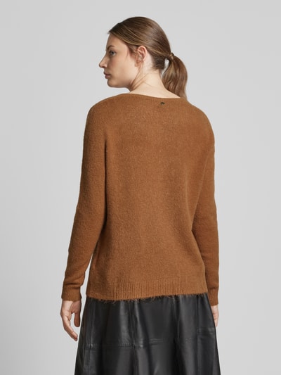 Rich & Royal Gebreide pullover met ribboorden Cognac - 5