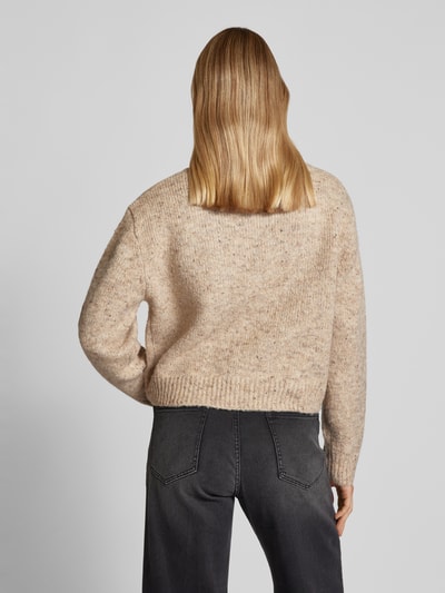 Vero Moda Strickjacke mit überschnittenen Schultern Modell 'CONTIGO' Taupe Melange 5