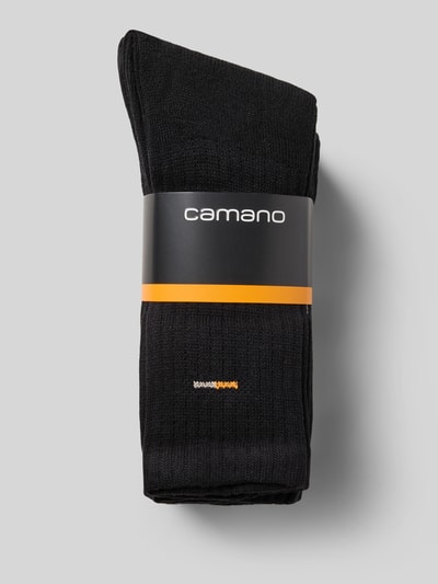 Produktfoto, Skarpety z mieszanki bawełny o dopasowanym kroju, prążkowane wykończenie, nadruk z logo, Socken mit Label-Print von camano