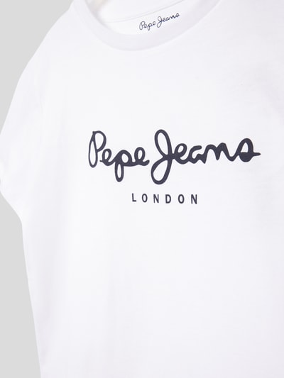 Pepe Jeans T-Shirt mit Label-Print Modell 'ART' Weiß 2