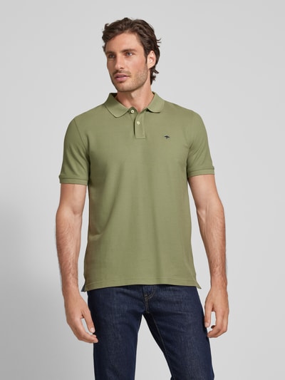 Fynch-Hatton Regular fit poloshirt met labelstitching Kaki - 4