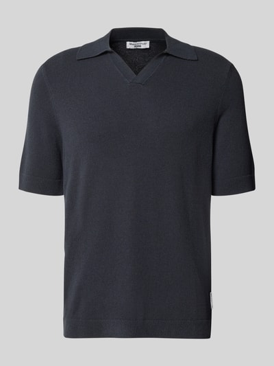 Produktfoto, granatowy Regular Fit Poloshirt aus Baumwoll-Mix von Marc O'Polo Denim, jednolita faktura, krótki rękaw, klasyczny kołnierzyk