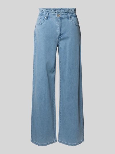 Buena Vista Wide Leg Jeans mit Rüschen Hellblau 2