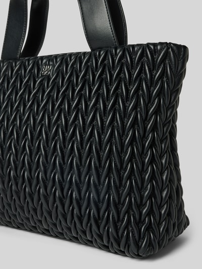 HUGO Torba na ramię z efektem plecionki Czarny 3