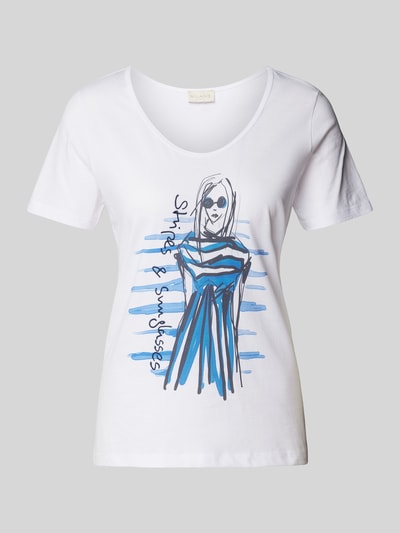 Milano Italy T-Shirt mit Statement-Stitching Weiss 2