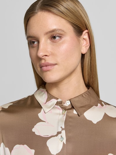 s.Oliver BLACK LABEL Regular fit blouse met lange mouwen van pure viscose Middenbruin - 3