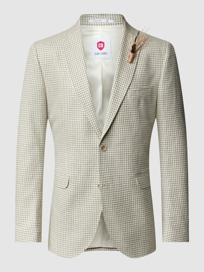 CG - Club of Gents Slim Fit 2-Knopf-Sakko mit Hahnentrittmuster Modell 'Paul' Grün 2