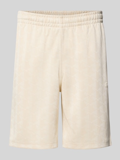 Produktfoto, Regular Fit Sweatshorts mit Monogramm-Logo-Print von Lacoste in Beige mit feiner Musterstruktur, Herren Sweatshorts von Lacoste