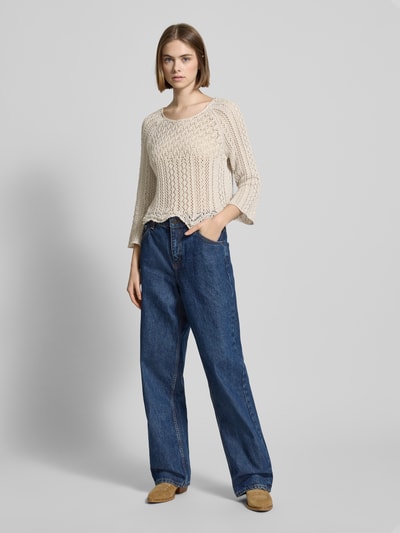 Only Cropped Strickpullover mit Baumwoll-Anteil Modell 'NOLA' Sand 1