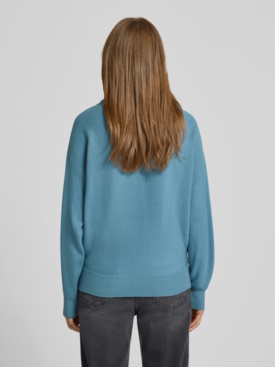 Zero Strickpullover aus Viskose-Mix mit Stehkragen Hellblau 5