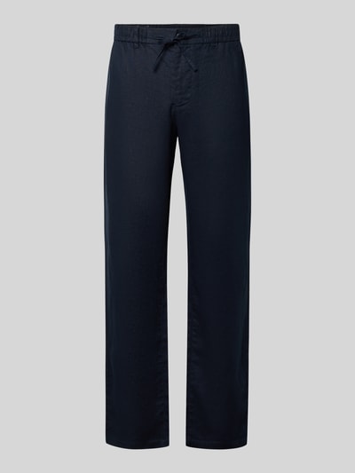 GANT Regular Fit Leinenhose mit elastischem Bund Marine 2