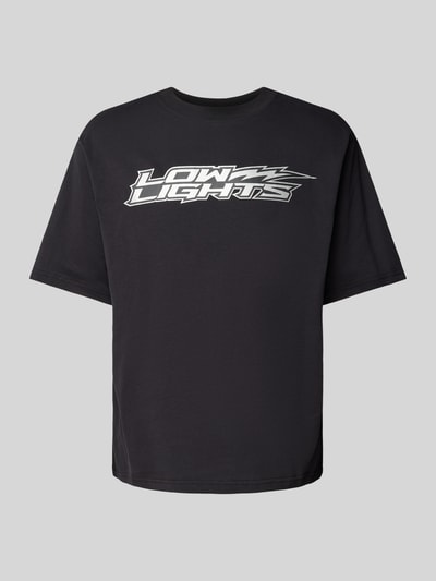 Low Lights Studios T-shirt o kroju relaxed fit z nadrukiem z logo model ‘Lightning’ Czarny 2