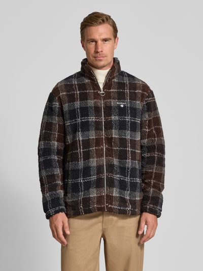 Barbour Kurtka z polaru o kroju regular fit ze stójką model ‘TARTAN’ Ciemnobrązowy 4