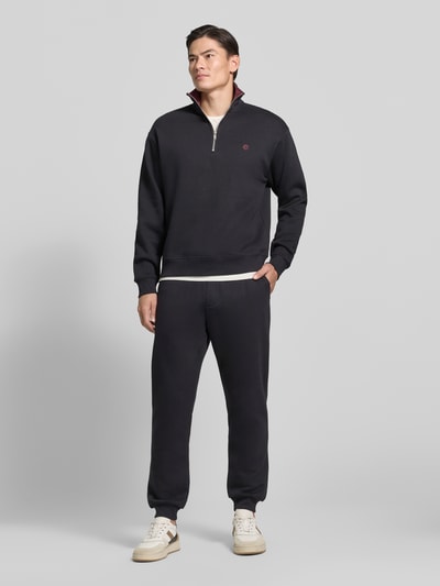 MCNEAL Relaxed Fit Troyer aus Baumwoll-Mix mit Troyer-Kragen Black 1