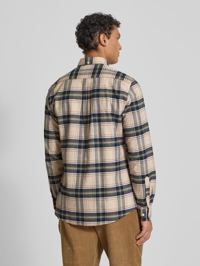 Barbour Slim fit flanellen overhemd van puur katoen, model 'BETSOM' Zand - 5