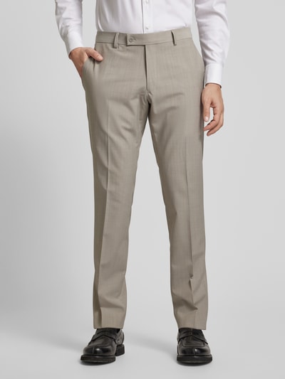 HECHTER PARIS Slim fit pantalon met persplooien Lichtgrijs - 4