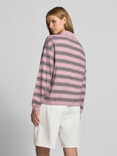 Carhartt Work In Progress oversized poloshirt met labelstitching model 'Bronson' Roze - 5