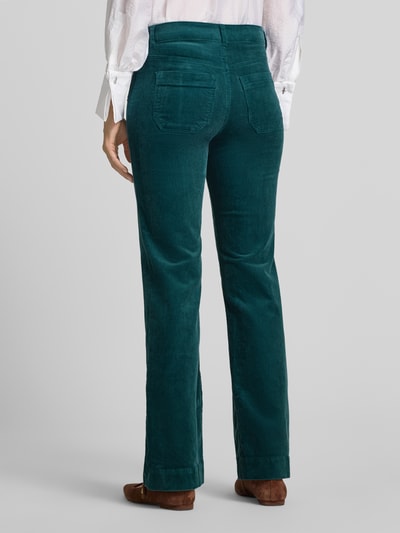 Christian Berg Woman Corduroy broek met opgestikte sierstrookzakken Petrol - 5