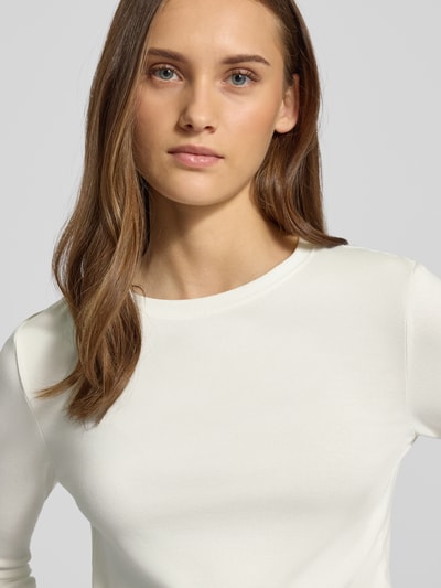 ONLY Slim Fit Langarmshirt aus Baumwoll-Mix Modell 'RILEY' Offwhite 3