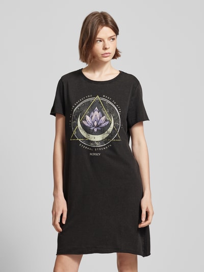 Only T-shirtjurk met motiefprint, model 'LUCY LIFE' Zwart - 4