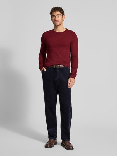 MCNEAL Gebreide pullover van wolmix met kasjmier Bordeaux gemêleerd - 1