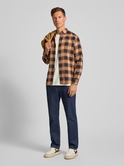 OLYMP Level Five Regular fit vrijetijdsoverhemd met button-downkraag Cognac - 1