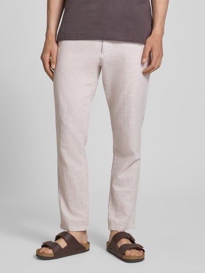 JACK & JONES Spodnie o kroju tapered fit z wpuszczanymi kieszeniami model 'STACE' Beżowy melanż 4