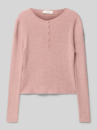 Mango Strickpullover mit Knopfleiste Modell 'willow' Rosa 1