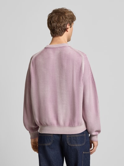 Hugo Blue Regular Fit Strickpullover aus reiner Baumwolle Modell 'SEBU' Altrosa 5