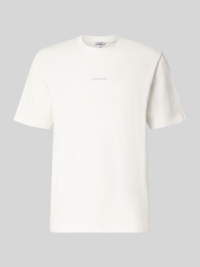 Produktfoto, Relaxed Fit T-Shirt aus reiner Baumwolle mit Label-Detail von Antony Morato, weiß, glatte Struktur, Herren T-Shirt, Print auf Rückseite