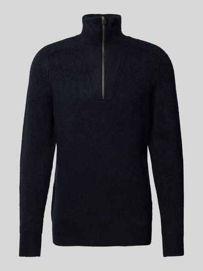 Casual Friday Gebreide pullover met schipperskraag, model 'Kristian' Marineblauw - 2