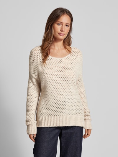 Milano Italy Gebreide pullover met structuurmotief Beige - 5