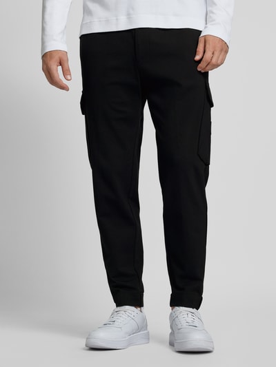 BOSS Green Tapered fit cargobroek met achterzak, model 'Urbanex' Zwart - 4