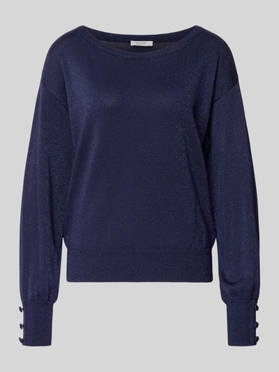B.Young Gebreide pullover met sierknopen, model 'MOBBE' Donkerblauw - 2