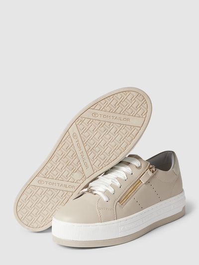 Tom Tailor Sneakers met labeldetails Beige - 4