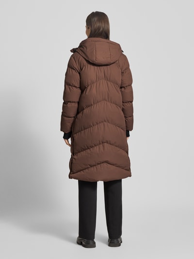 CARS JEANS Płaszcz pikowany z kapturem model ‘HESSYA’ Średniobrązowy 5