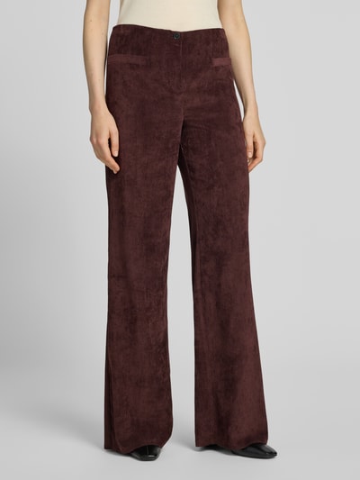 EMME High Waist Hose mit Cordstruktur Bordeaux 4