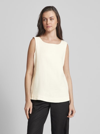 Christian Berg Woman Blousetop van linnen in effen design Beige - 4