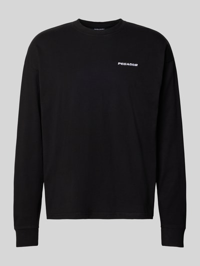 Produktfoto, Oversized Sweatshirt mit Logo-Stitching Modell 'Rusk' von Pegador, schwarze Reine Baumwolle, Oversized-Fit, glatte Textur