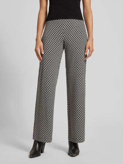 Raffaello Rossi Wide leg stoffen broek met elastische band met label, model 'ELAINE' Zwart - 4