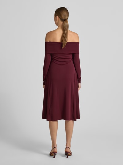 Lauren Ralph Lauren Dopasowana sukienka biznesowa z dekoltem carmen model 'PONCIO' Ciemnoczerwony 5