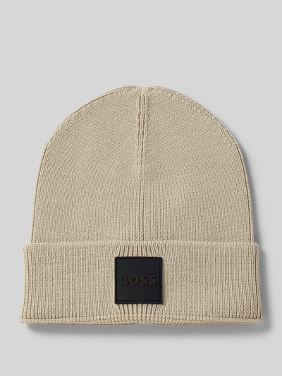 BOSS Beanie met labeldetail, model 'Foxxy' Beige - 1