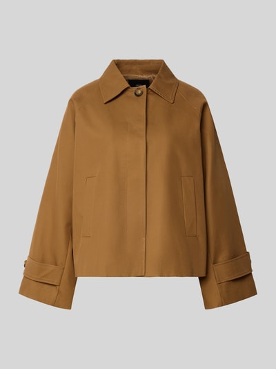 Produktfoto, Jacke mit Ärmelriegeln Modell 'CUBA' von Mango aus Reine Baumwolle im Relaxed-Fit, Farbe Braun, Umlegekragen, Eingrifftaschen